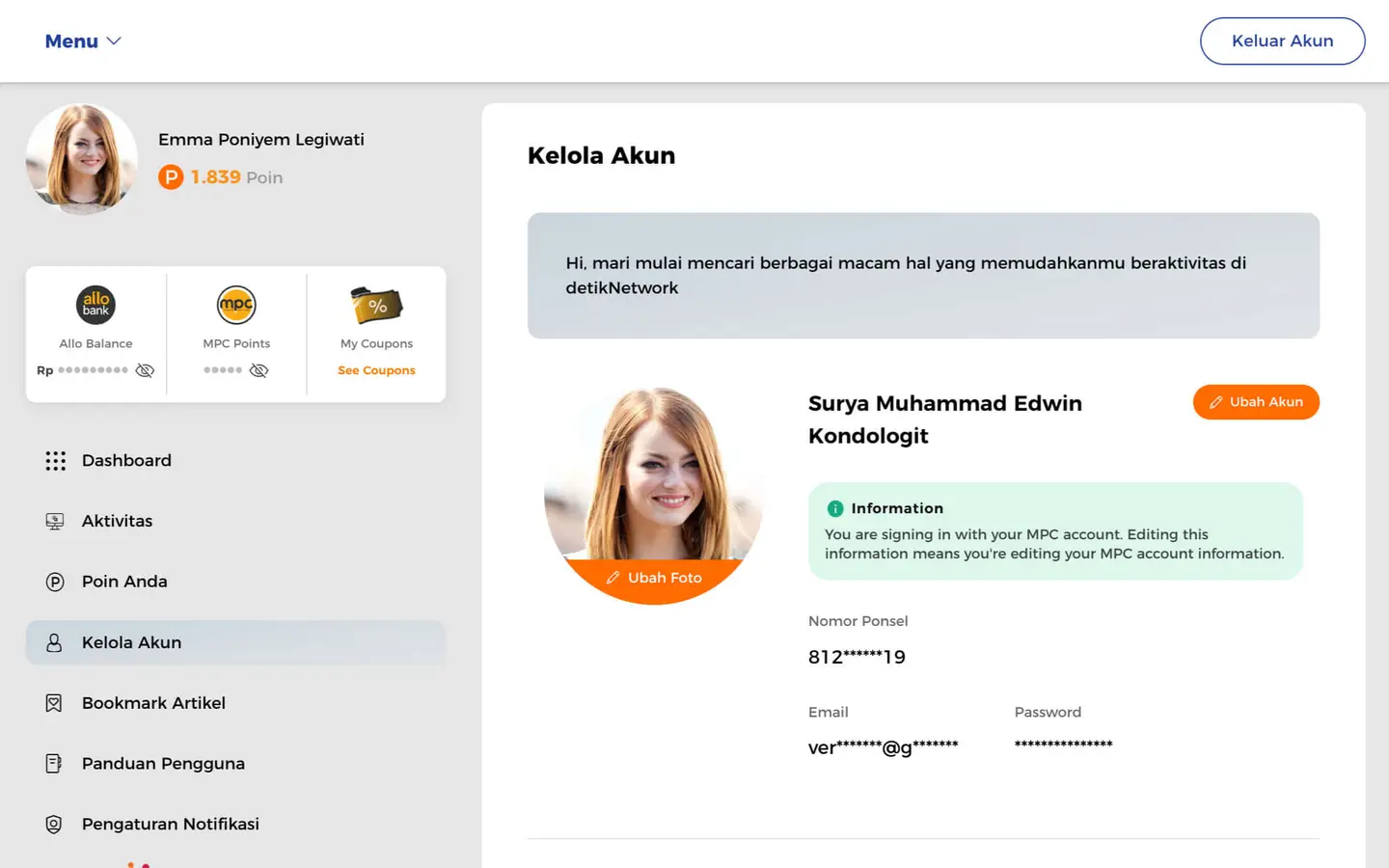 Allobank Widget in detikID Dashboard